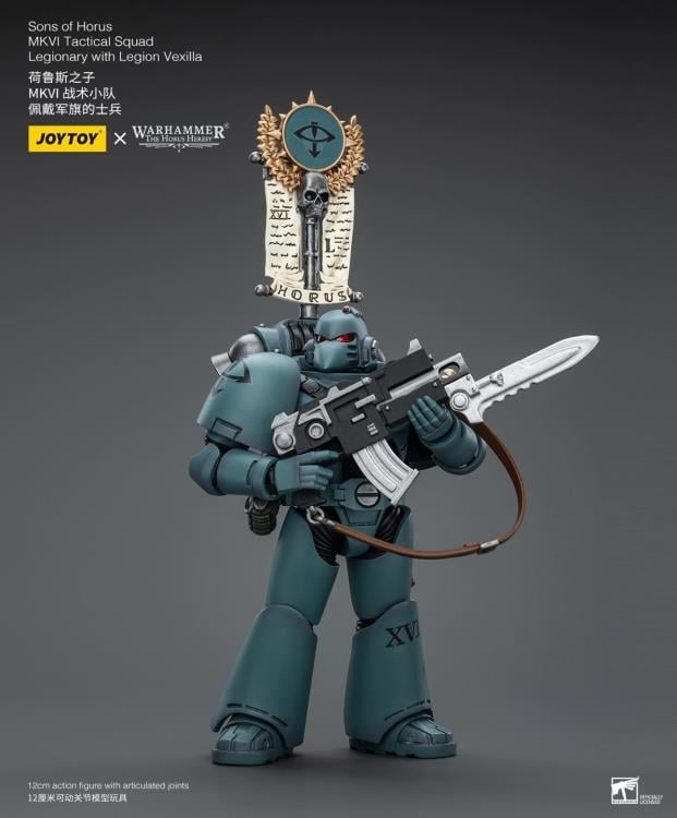 Warhammer 40K - The Horus Heresy - Sons of Horus - MKVI Tactical Squad Legionary with Legion Vexilla