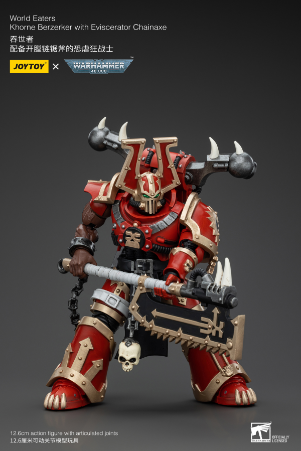 Warhammer 40K - World Eaters - Khorne Berzerker With Eviscerator Chainaxe