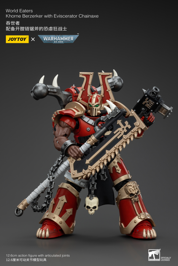 Warhammer 40K - World Eaters - Khorne Berzerker With Eviscerator Chainaxe