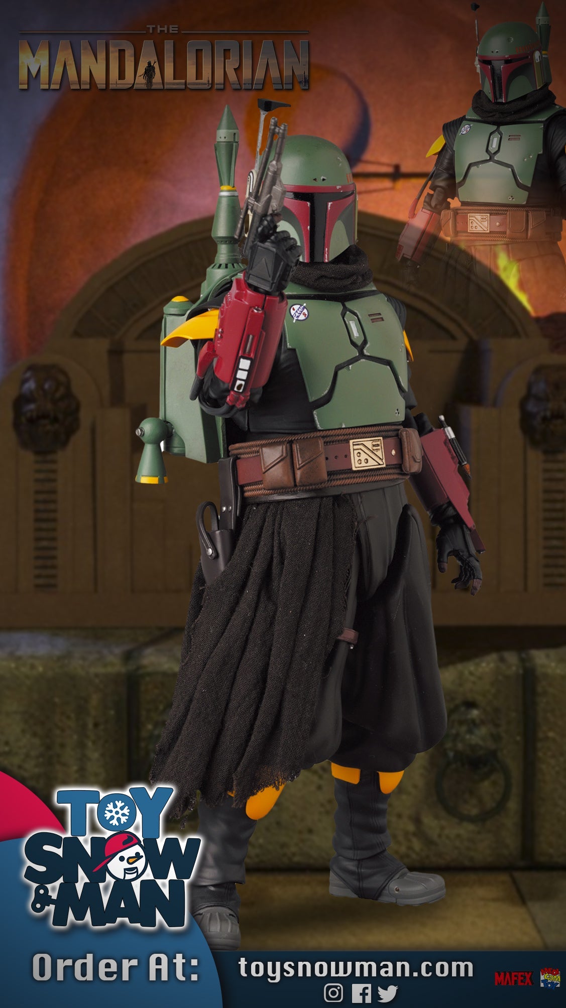 The Mandalorian MAFEX #201 Boba Fett - Recovered Armor