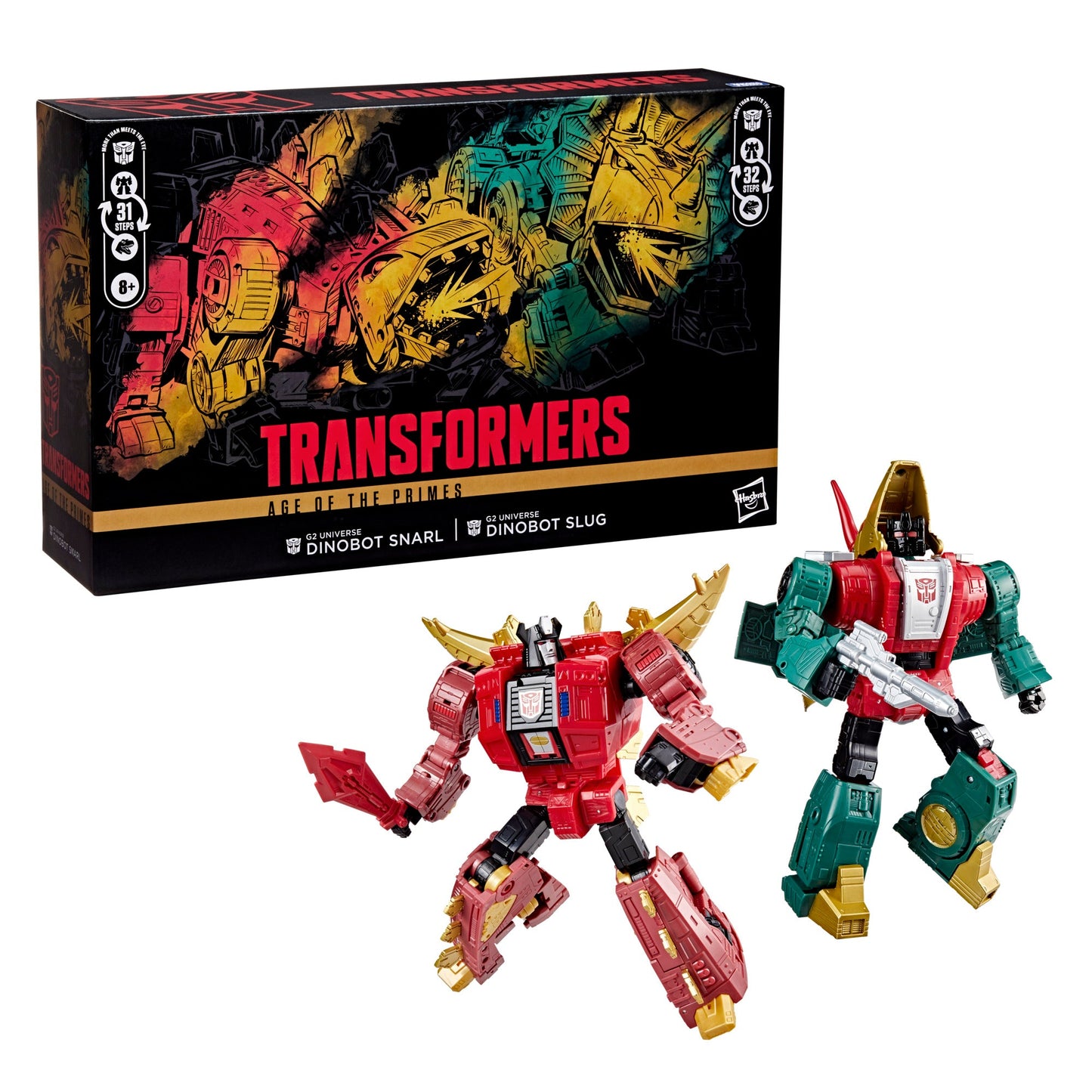 Transformers Age of the Primes G2 Universe Dinobot Slug and G2 Universe Dinobot Snarl - Exclusive
