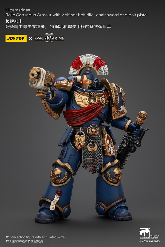 Warhammer 40K - Ultramarines - Relic Secundus Armour with Artificer Bolt Rifle Chainsword and Bolt Pistol