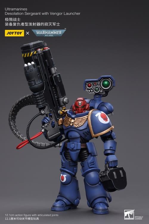 Warhammer 40K - Ultramarines - Desolation Sergeant with Vengor Launcher 1/18 Scale Action Figure