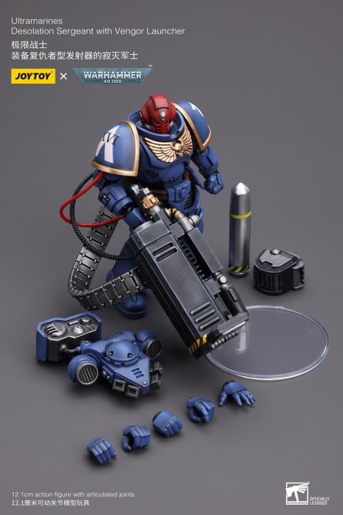 Warhammer 40K - Ultramarines - Desolation Sergeant with Vengor Launcher 1/18 Scale Action Figure