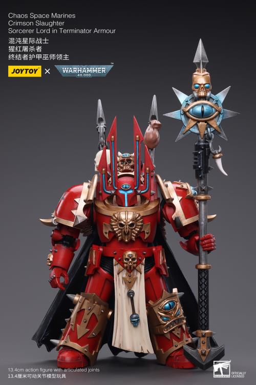 Warhammer 40k - Chaos Space Marines - Crimson Slaughter Sorcerer Lord in Terminator Armour