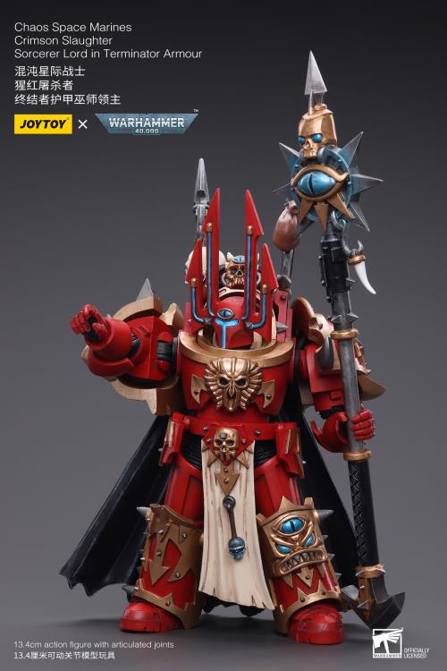 Warhammer 40k - Chaos Space Marines - Crimson Slaughter Sorcerer Lord in Terminator Armour