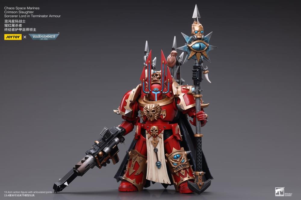 Warhammer 40k - Chaos Space Marines - Crimson Slaughter Sorcerer Lord in Terminator Armour