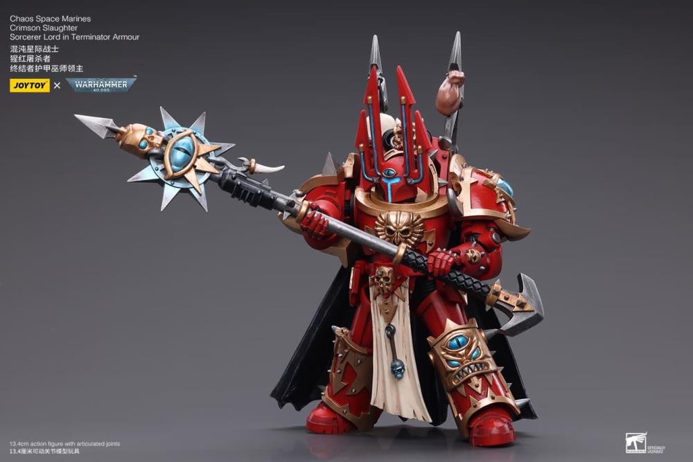 Warhammer 40k - Chaos Space Marines - Crimson Slaughter Sorcerer Lord in Terminator Armour