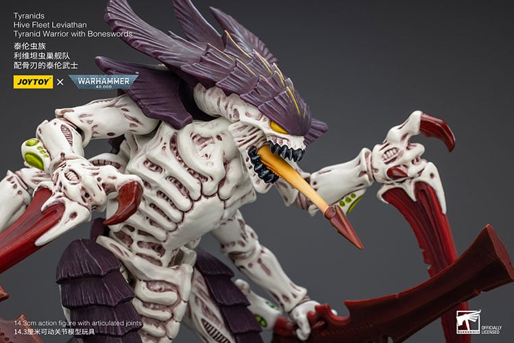 Warhammer 40K - Tyranids Hive Fleet Leviathan - Tyranid Warrior with Bonesword 1/18 Scale Action Figure