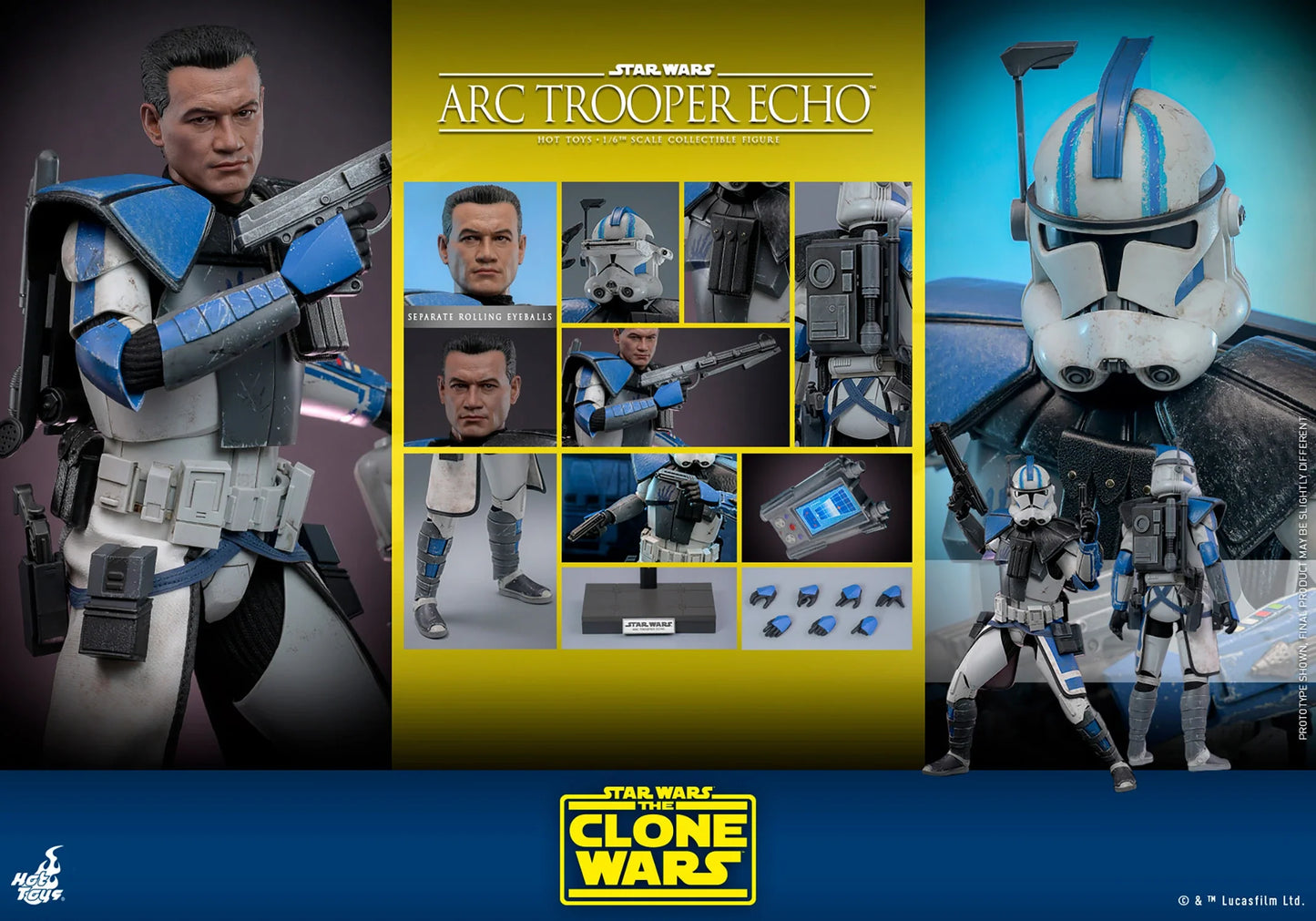 Star Wars: The Clone Wars - Arc Trooper Echo 1/6th Scale Collectible Figure - TMS133