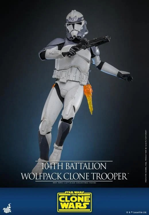Star Wars: The Clone Wars - 104th Battalion Wolfpack Clone Trooper 1/6th Scale Collectible Figure - TMS142