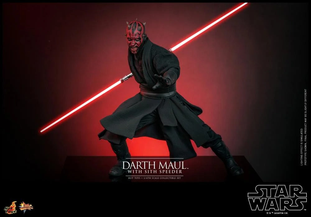 Star Wars: The Phantom Menace - Darth Maul With Sith Speeder 1/6th Scale Collectible Figure Set - MMS749