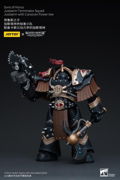Warhammer 40K - Sons of Horus Justaerin Terminator Squad - with Carsoran Power Axe 1/18 Scale Action Figure