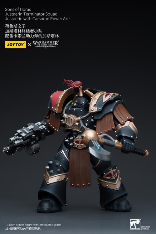 Warhammer 40K - Sons of Horus Justaerin Terminator Squad - with Carsoran Power Axe 1/18 Scale Action Figure