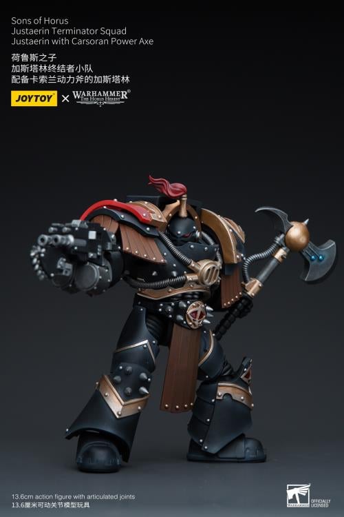 Warhammer 40K - Sons of Horus Justaerin Terminator Squad - with Carsoran Power Axe 1/18 Scale Action Figure
