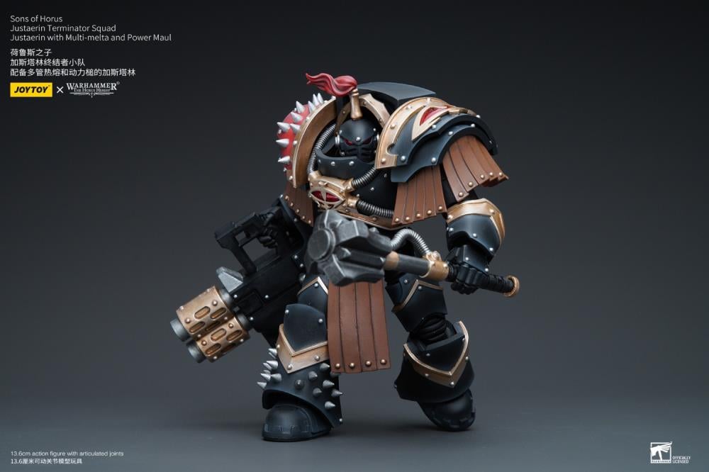 Warhammer 40K - Sons of Horus Justaerin Terminator Squad - with Multi-Melta and Power Maul 1/18 Scale Action Figure