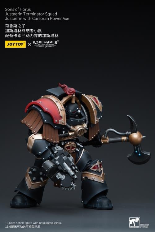 Warhammer 40K - Sons of Horus Justaerin Terminator Squad - with Carsoran Power Axe 1/18 Scale Action Figure