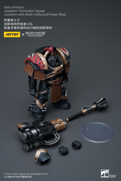 Warhammer 40K - Sons of Horus Justaerin Terminator Squad - with Multi-Melta and Power Maul 1/18 Scale Action Figure