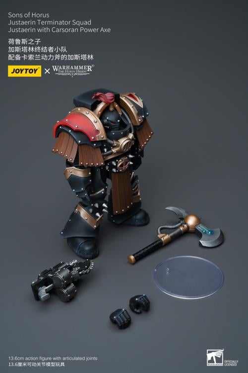 Warhammer 40K - Sons of Horus Justaerin Terminator Squad - with Carsoran Power Axe 1/18 Scale Action Figure